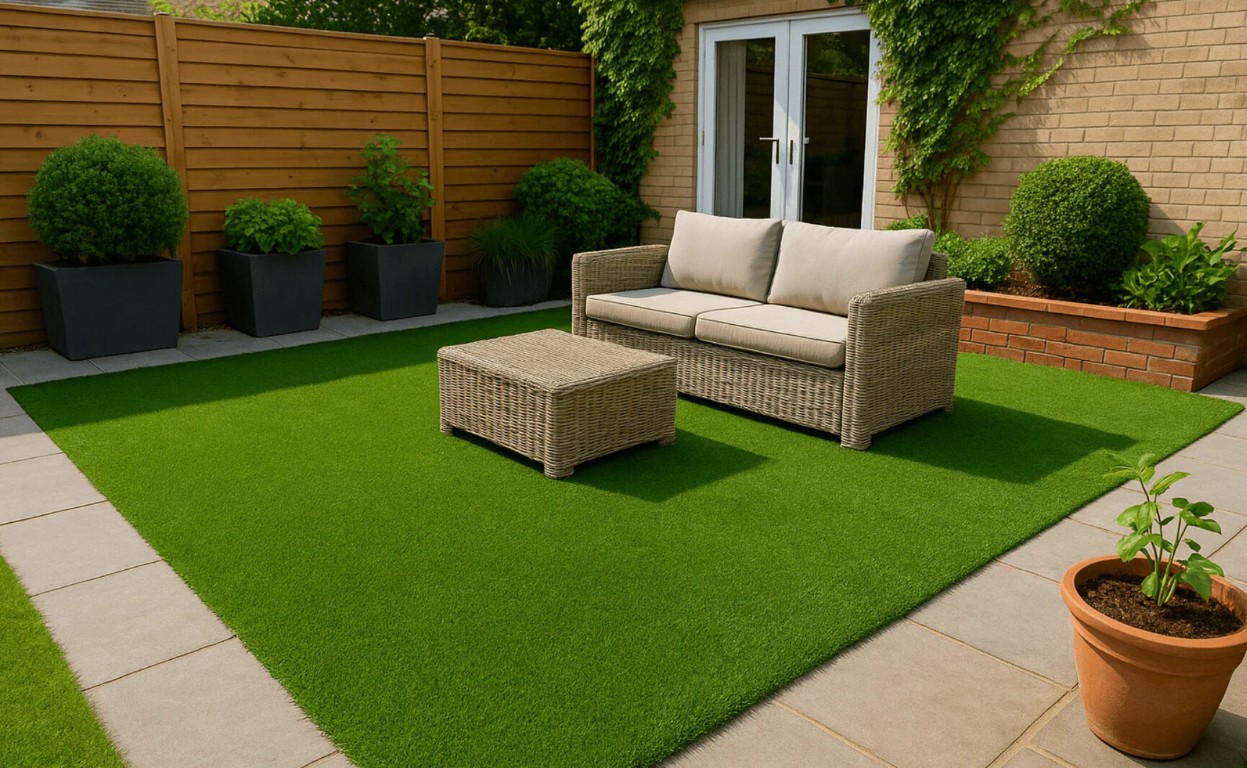 Beautiful artificial grass installation in Santa Fe